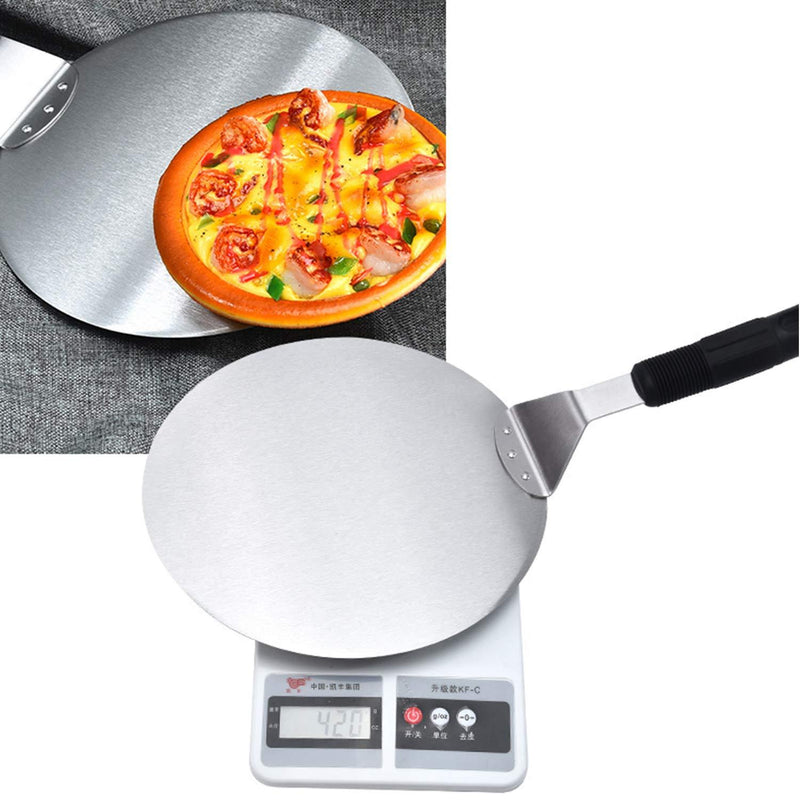 Pizza Lifter, KSENDALO 10" Pizza Peel, Stainless Pizza Spatula, Pizza Pie Cake Server Tray for Baking Homemade Pizza, With ONE FREE Silicone Mini Mitt Stainless+Plastic
