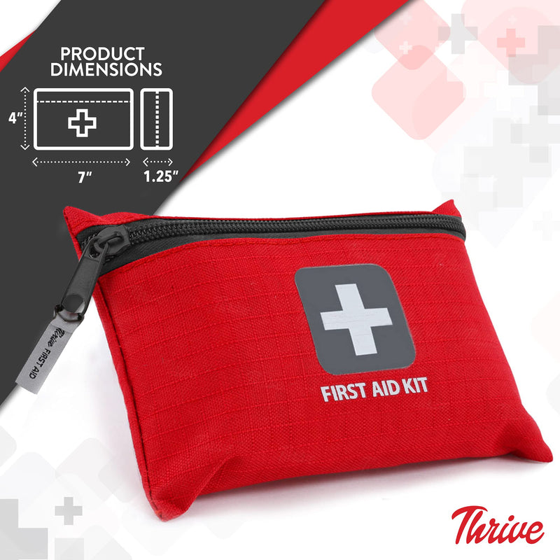 Thrive Mini First Aid Kit Travel Size (66 Piece) - First Aid Bag with Hospital Grade Medical Supplies 66 Piece