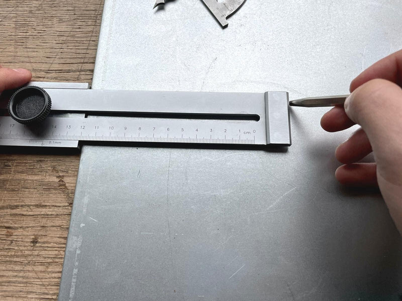 WRS precision marking ruler, matt chrome-plated, lasered scale, mm graduation, hardened marking edge, size name: 200 mm measuring range