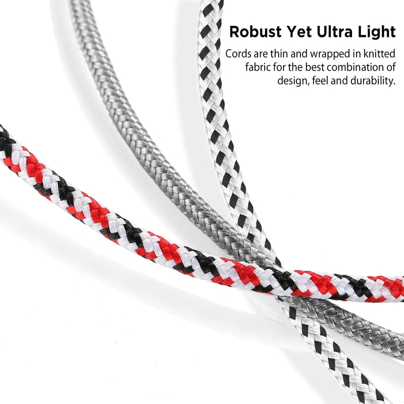 Headphone Splitter, DUKABEL Knitted 3.5mm Audio Splitter TRS 3-Pole Aux Splitter Cable for Headphones Earphones Speakers -Zebra White 9.8 inch / 25 cm Zebra White
