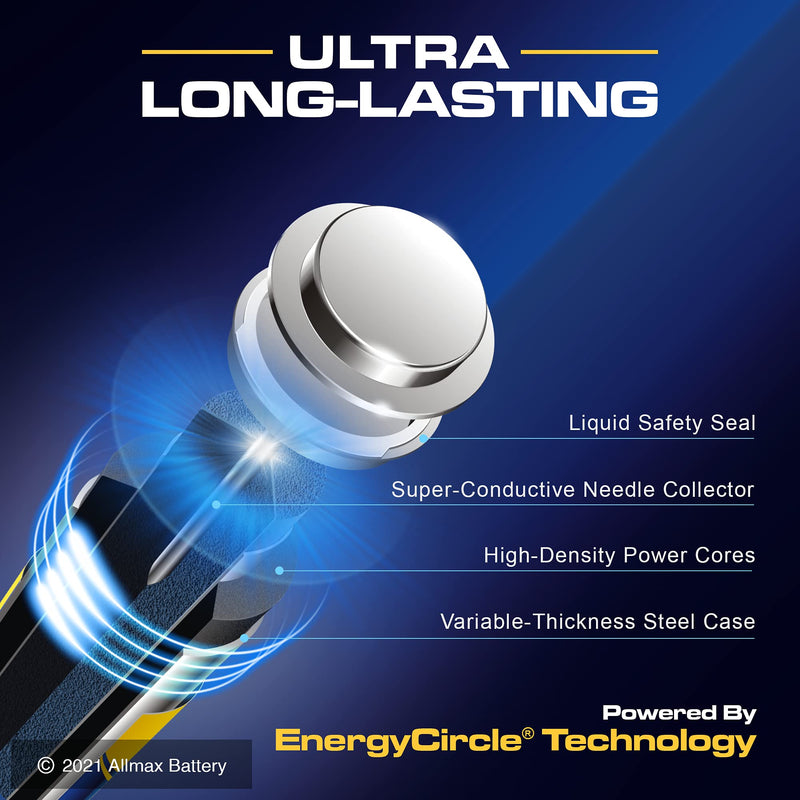Allmax C Maximum Power Alkaline Batteries (6 Count) – Ultra Long-Lasting C Cell Battery, 7-Year Shelf Life, Leak-Proof, Device Compatible – Powered by EnergyCircle Technology (1.5 Volt) C Batteries 6 Count (Pack of 1)