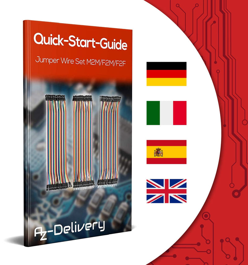 AZDelivery Jumper Wire Cable 3 x 40 PCS. 20 cm each M2M/ F2M / F2F compatible with Arduino and Raspberry Pi breadboard including e-book! 1