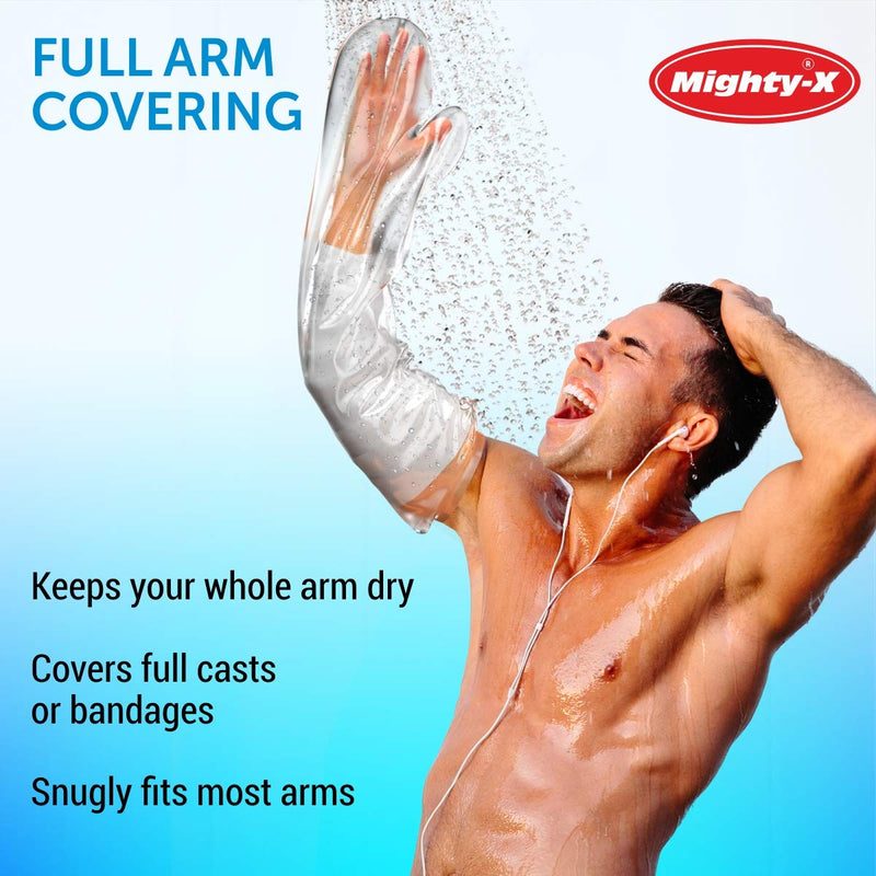 100% Waterproof Cast Cover Arm -【Watertight Seal】 - Reusable Adult Full Arm Cast Covers for Shower Elbow, Hand & Wrist - 2 Pack