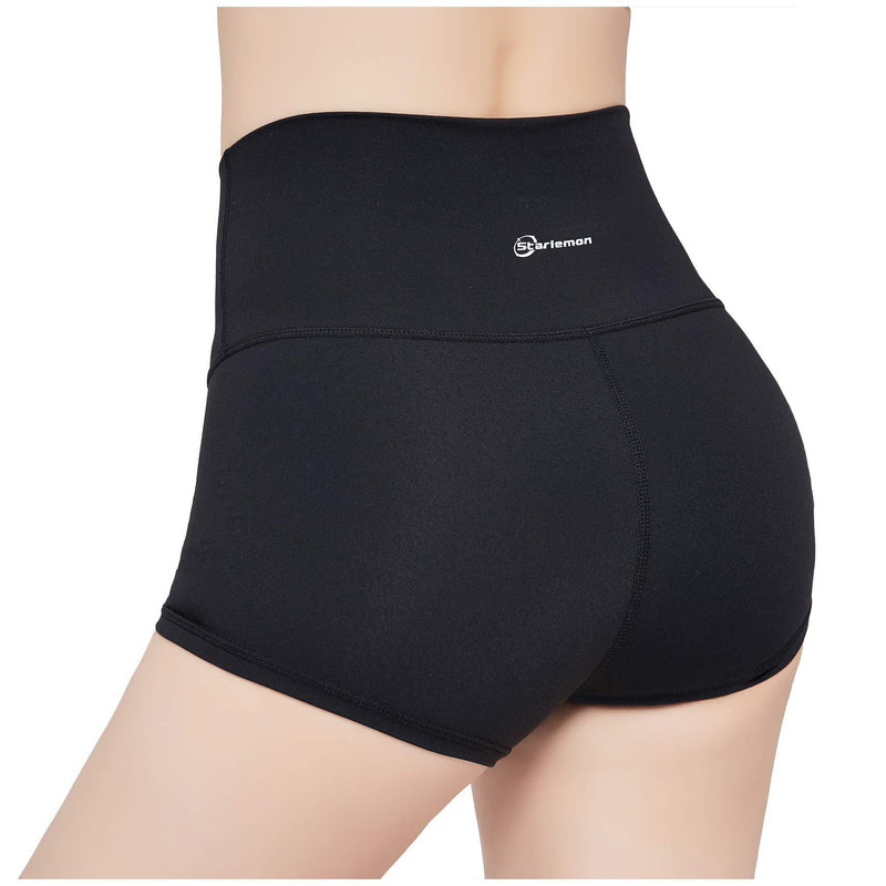 Starlemon Women Biker Shorts High Waisted Tummy Control Yoga Shorts 2"/7" Workout Running Shorts with Side Pocket 2" Black X-Small