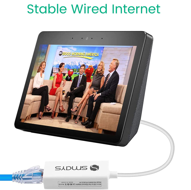 Micro USB to RJ45, Ethernet Adapter Dongle, Wired LAN Connection