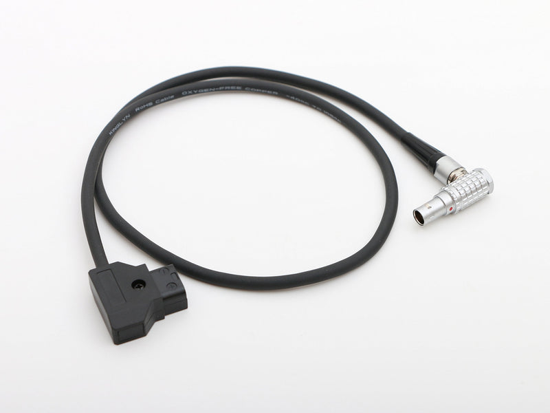 D-tap to Male 0B 2pin Right Angle Power Cable 1.6ft for Power Teradek Bond