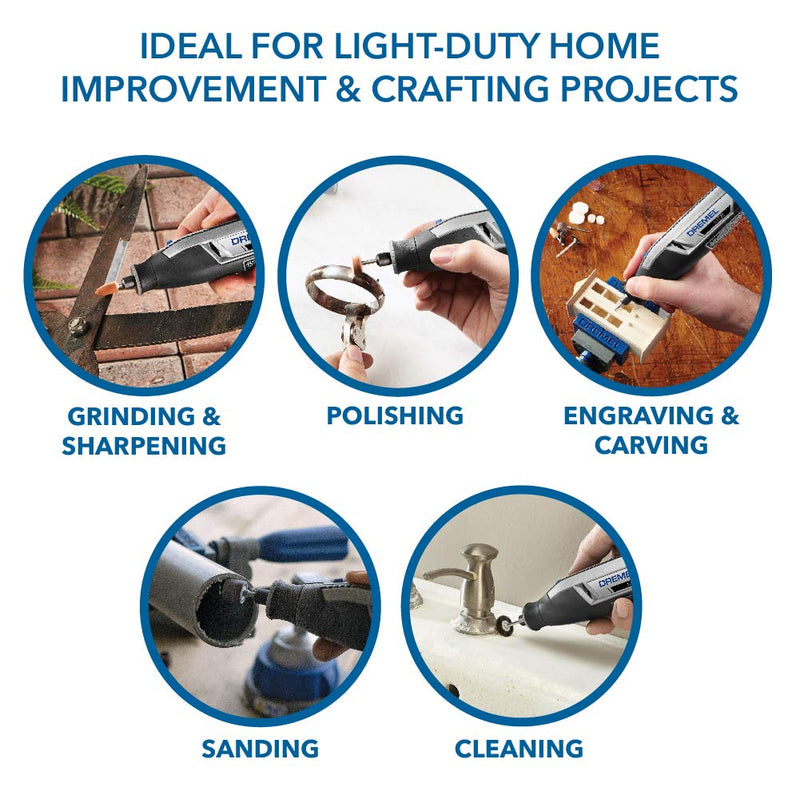 Dremel Lite 7760 N/10 4V Li-Ion Cordless Rotary Tool Variable Speed Multi-Purpose Rotary Tool Kit, USB Charging, Easy Accessory Changes - Perfect For Light-Duty DIY & Crafting Rotary Tool 7760-N/10