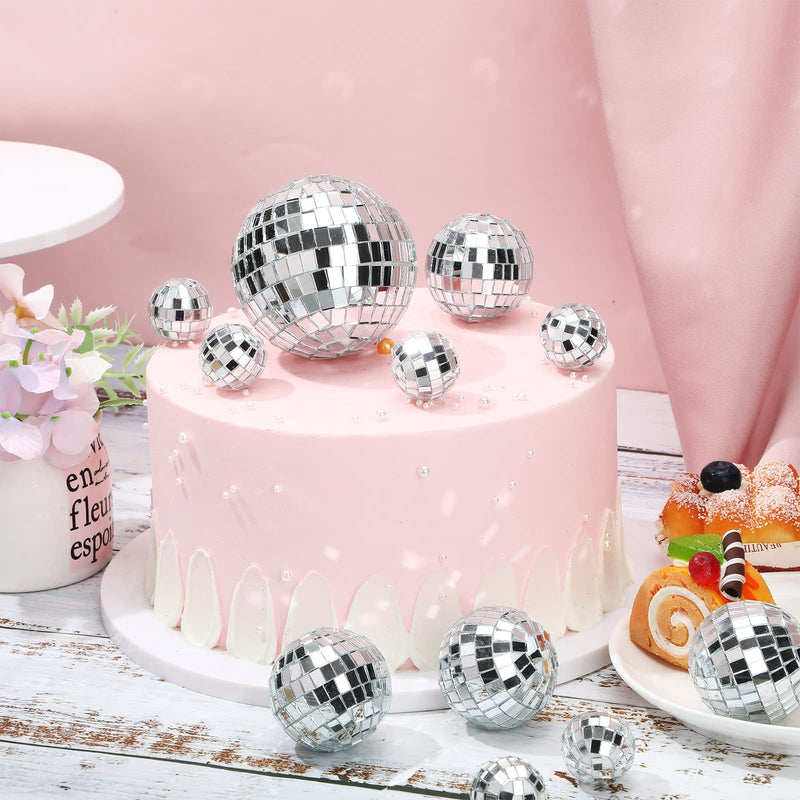 20 Pcs Mirror Disco Ball Glass Hanging Disco Ball Silver Mini Disco Ball Reflective Disco Decoration Bright Disco Ball Ornament Holiday Party Decor with Rope (1.6 Inch, 2 Inch, 3.2 Inch) 1.6 Inch, 2 Inch, 3.2 Inch