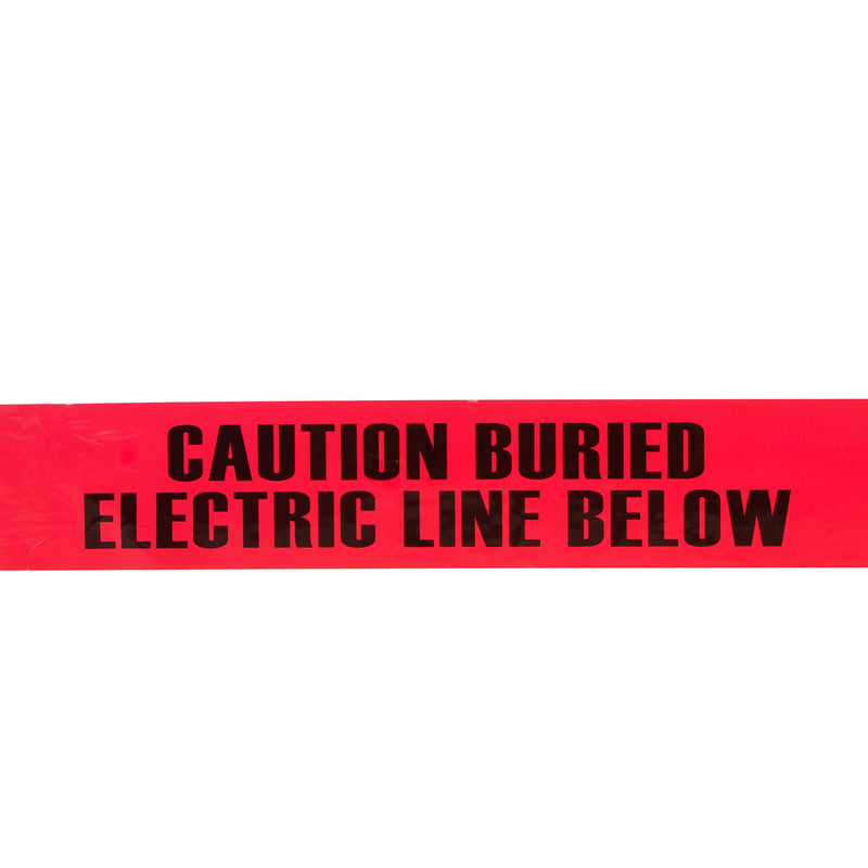 Morris Products Underground Electrical Caution Tape – 3-inch Width – Detectable from 12-18 Inch Depths – Yellow, Black – Printed With Caution Buried Electrical Line Below – 300 ft. Length, Red 300ft Length