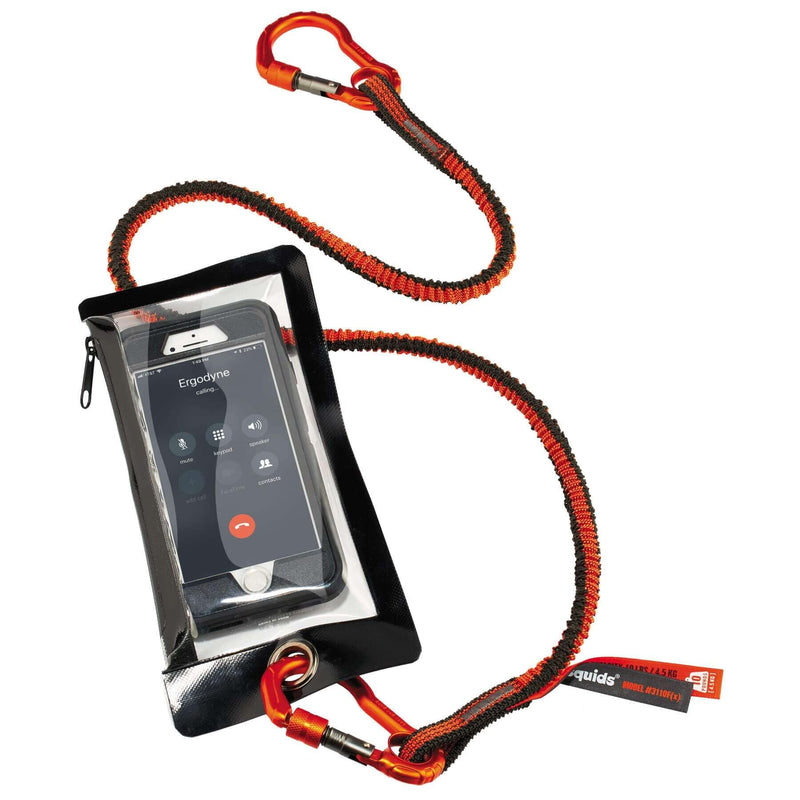 Water Resistant Phone Pouch, Zippered Cell Phone Sleeve, Attaches to Tool Lanyard, Standard Size, Ergodyne Squids 3760S Standard Phone Size