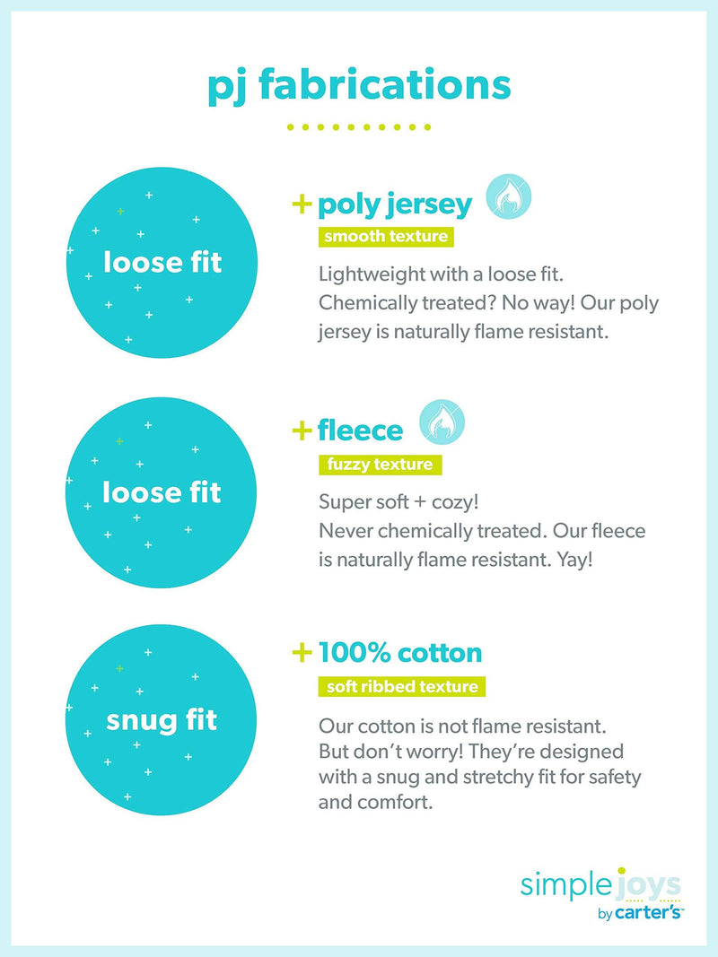Simple Joys by Carter's Boys' 3-Pack Snug Fit Footed Cotton Pajamas 6-9 Months Blue/Teal Blue/White, Cars/Crab