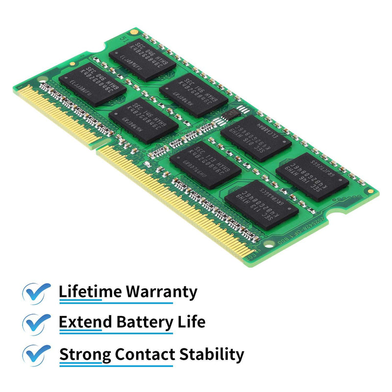 4GB DDR3 / DDR3L 1600MHz SODIMM RAM, Royemai PC3L-12800 2Rx8 1.35V 1.5V CL11 204-pin Notebook Laptop RAM Memory Module DDR3L 12800 1x4G-12800SL-Green