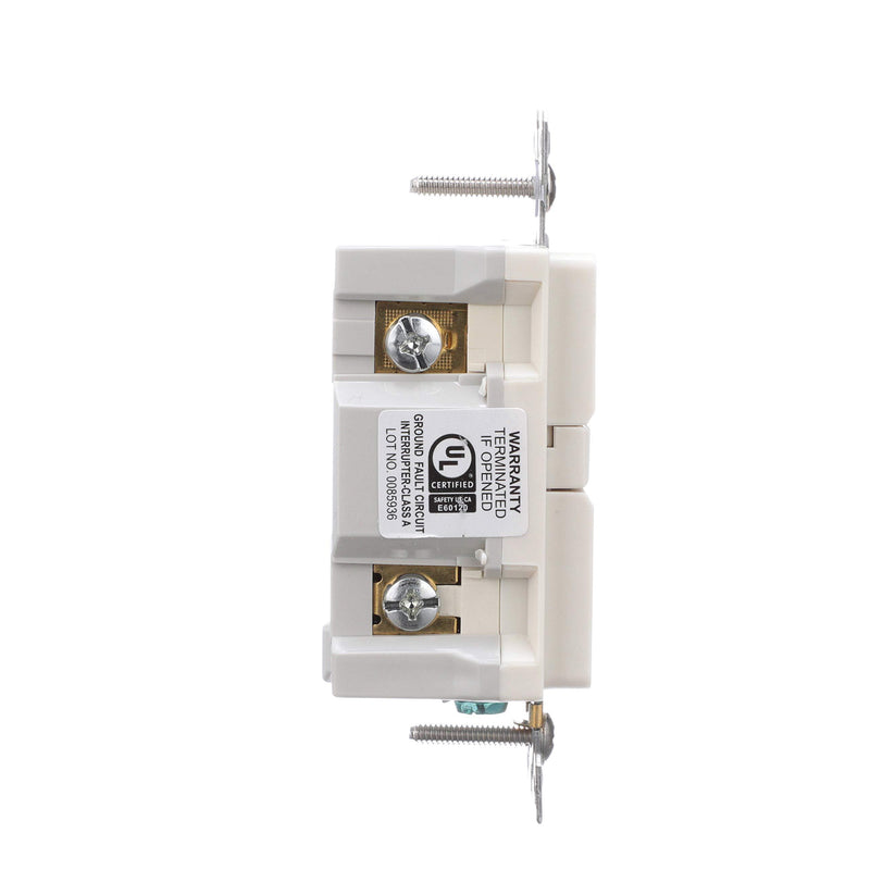 EATON SGF15LA Wiring Duplex Self-Test Gfci Receptacle, 4.2 In L X 1.68 In W X 1.27 In D, Automatic, Light Almond