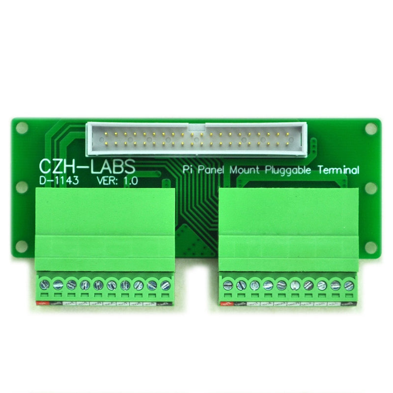 Electronics-Salon Pi Panel Mount Pluggable Terminal Block Breakout Module, for Raspberry Pi.