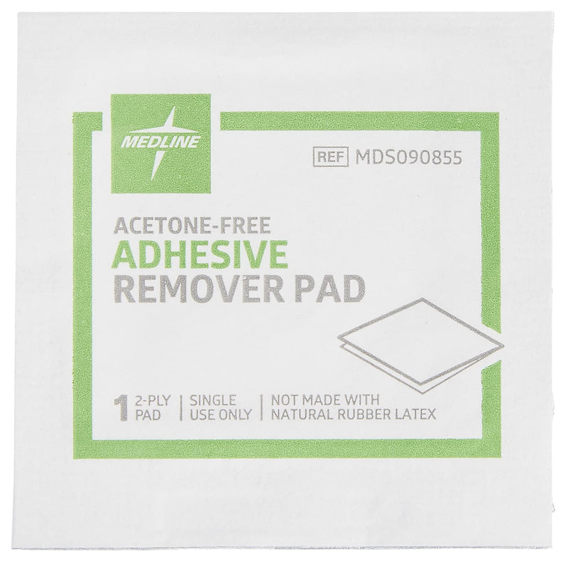 Medline Latex Free Individually Wrapped Adhesive Tape Remover Pads-100 Count (Packaging May Vary) 100 Count