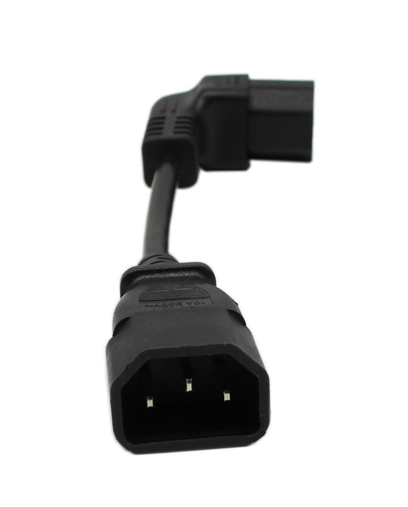 Cerrxian 16cm IEC 320 90 Degree C13 3 Pin Female to C14 3 Pin Male PDU Power Supply Extension Cord for Computer LED HDTV Monitor and Scanner