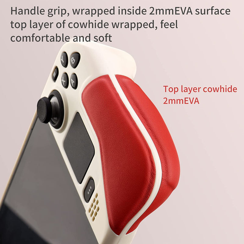 UYIYE Kickstand Case for Steam Deck White Red - Protective and Reliable Accessory with Stand Function Beige/Red NEW-White+Red
