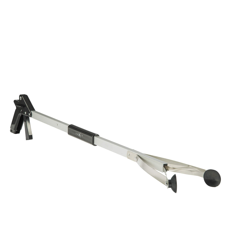 Grabber Reacher Suction Cup Grip Tool- Long 32 Inch Foldable Strong Heavy Duty Aluminum Pick Up Stick - Lightweight Trash Litter Picker Claw Extended Gripper Nabber Assist for Elderly, Luxet (Black) 1 Count (Pack of 1) Black