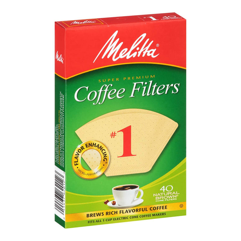 Melitta #1 Cone Coffee Filters, Natural Brown, 40 Count (Pack of 12) 40 Count (Pack of 12)