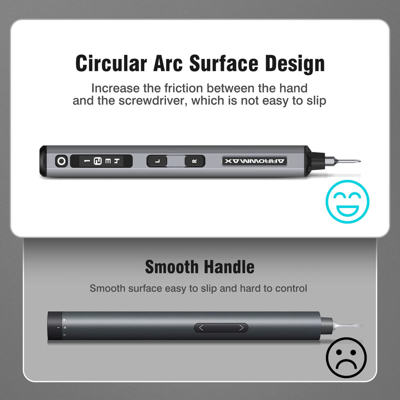 Electric Screwdriver- AM ARROWMAX Cordless Precision Screwdriver Set with 34 Magnetic Precision Bits,4 Gears Torque,Rechargeable Portable Repair Tool Kit for Electronics Laptop Glasses Watch (SES)
