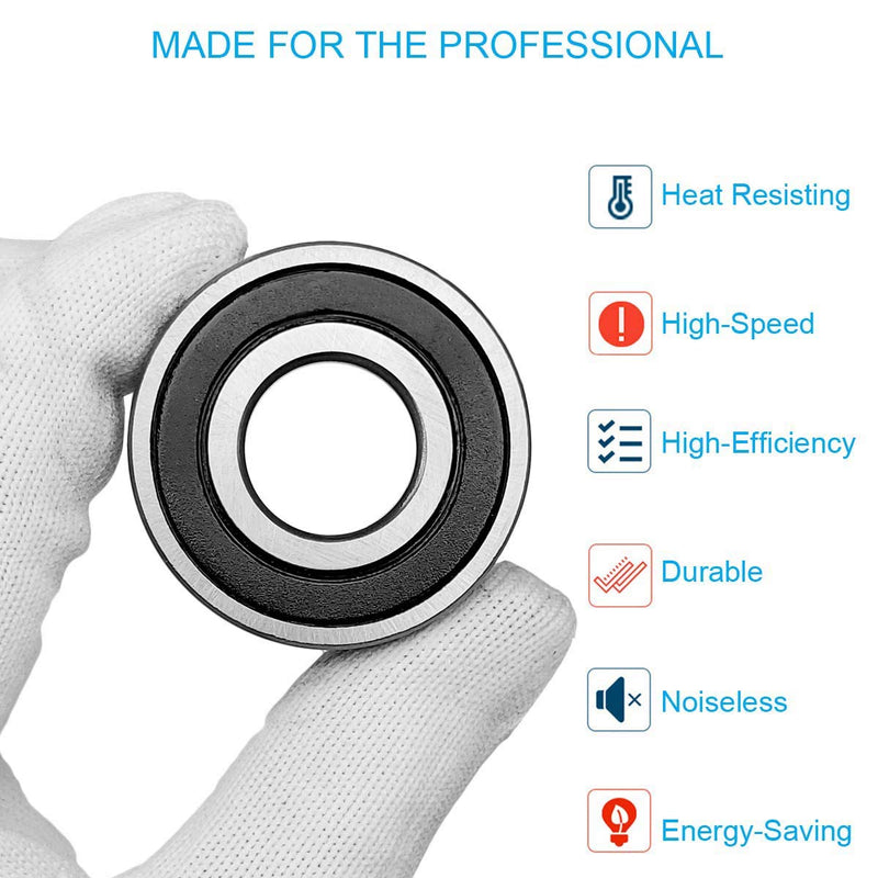 4 Pcs R8-2RS Bearings 1/2" ID x1-1/8" OD x 5/16" Thick Small Bearings Double Rubber Sealed Miniature Ball Bearing for Motor, Bicycle, DIY, Garden Machinery, etc. R8-2RS(1/2inchx1-1/8inchx5/16inch 4pcs)
