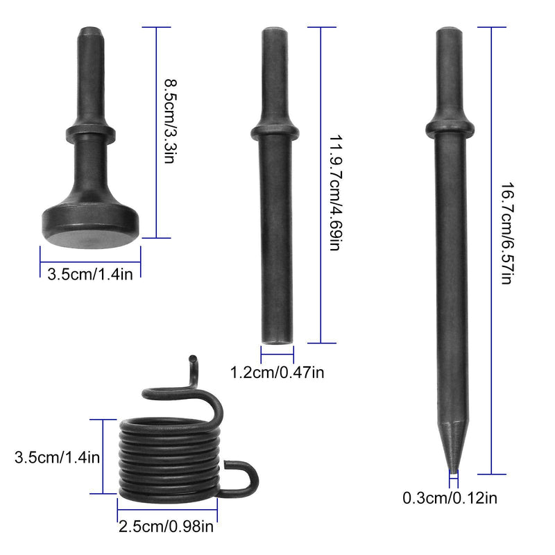 8 PCS Air Hammer Attachments, Air Chisel Bits Air Hammer Bit for 150/190/250 Air Hammer, Chipping Bits Set for Masonry Concrete Demolition