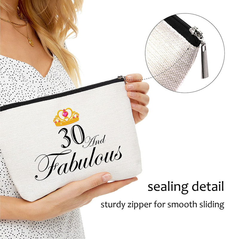 Fun 30th Birthday Gifts for Women-30 and Fabulous-Makeup Travel Case, Makeup Bag Gifts