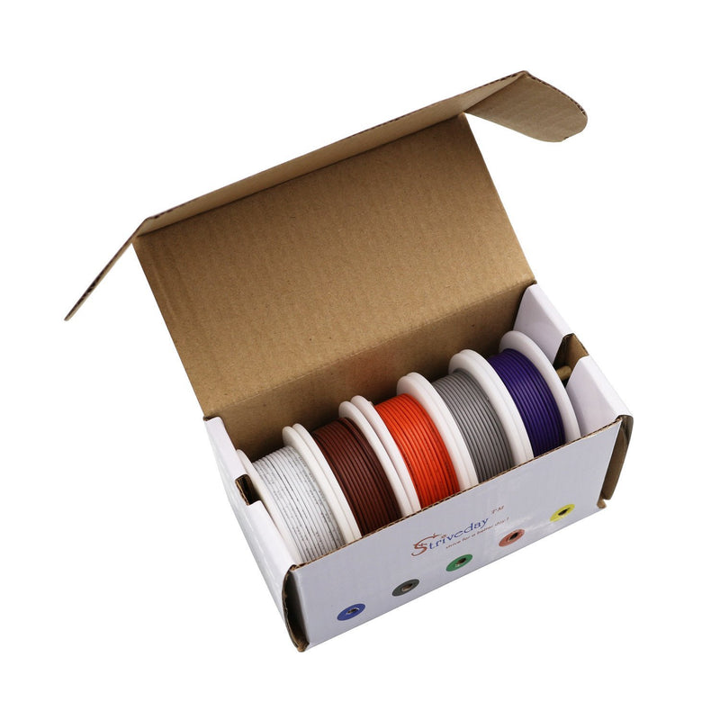 Striveday 18 AWG Flexible 1007 Wire Electric wire 18 gauge Coper Hook Up Wire 300V Cables electronic stranded wire cable electrics DIY BOX-2 18AWG