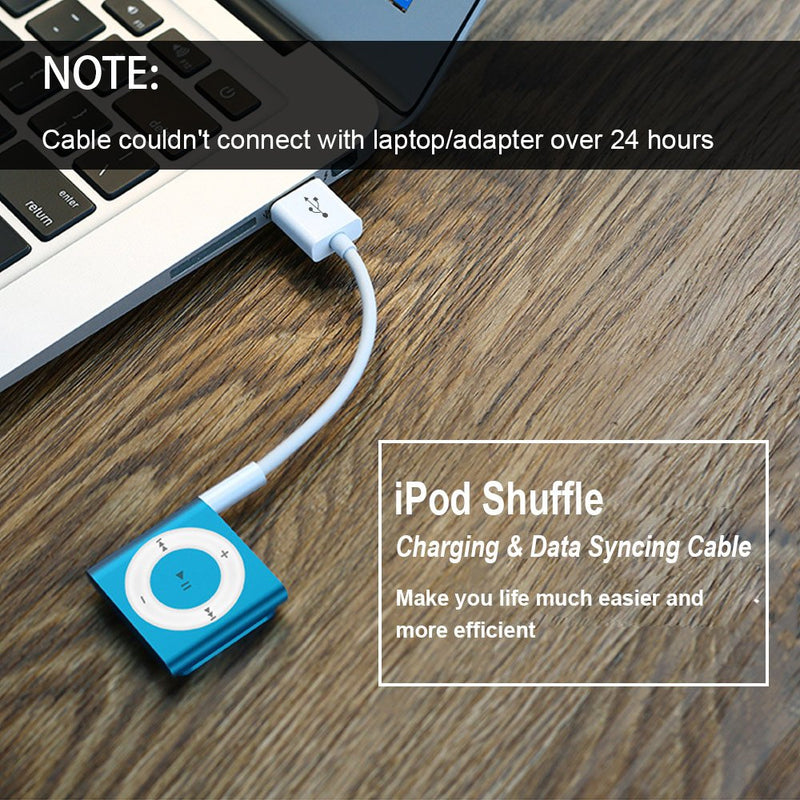 iMangoo Charging Cable for iPod Shuffle Cable USB Data Sync Cable Cord 3.5mm Male AUX Plug to USB Male Adapter Cable Charger Converter Headphone Audio Extender Jack for iPod Shuffle 3 4 5 6 Gen 2-Pack 2 Pack White