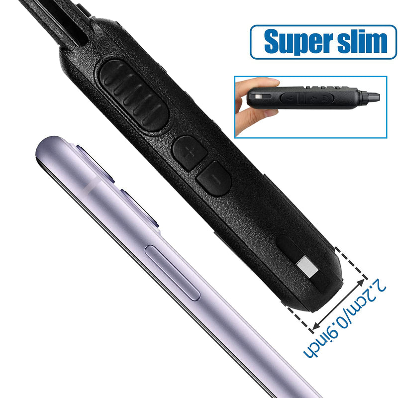 Retevis RT22 Walkie Talkies, Mini 2 Way Radio Rechargeable, VOX Handsfree, Portable, Two-Way Radios Long Range with Earpiece, for Family Kids Road Trip Camping Hiking (2 Pack, Black)