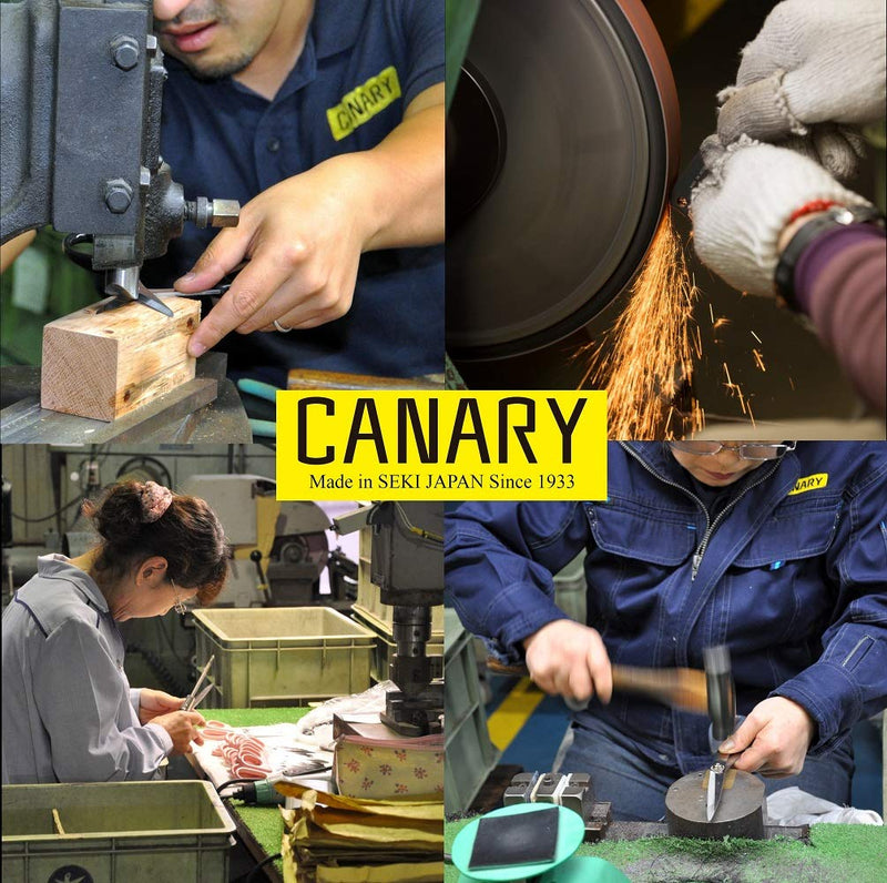 CANARY Corrugated Cardboard Cutter Dan Chan, Safety Box Cutter Knife [Non-Stick Fluorine Coating Blade], Made in JAPAN, Yellow (DC-190F-1) (Bulk 5 pcs)
