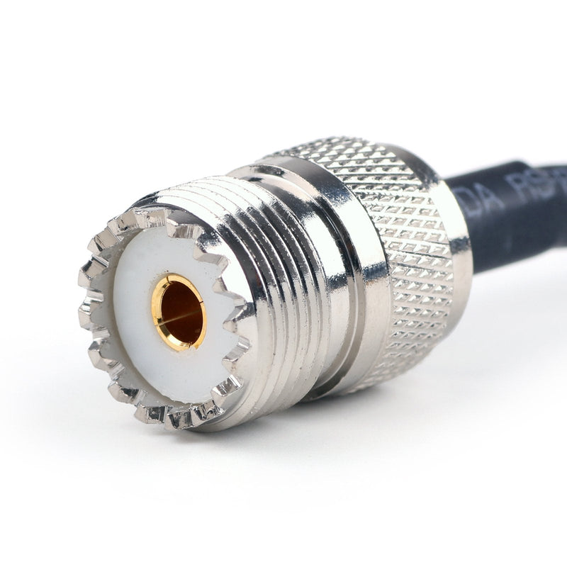 DHT Electronics Handheld Antenna Cable for Wouxun Baofeng Quasheng Linton - Adapter for UHF Base and Mobile Antennas - SMA Female to UHF SO-239 Female Connectors 3FT