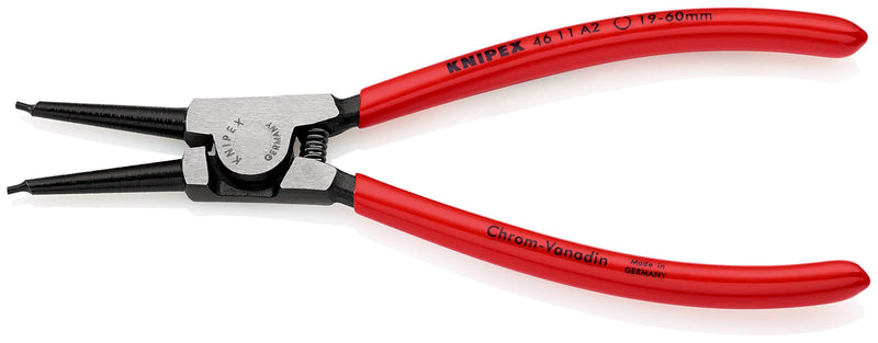 KNIPEX Tools - Circlip Pliers, External, Straight, 3/4"-2 23/64" Shaft Dia. (4611A2)