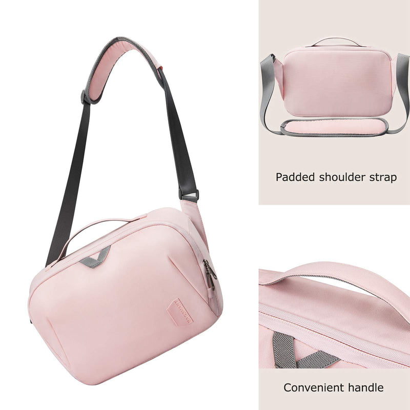 Camera Bag,BAGSMART SLR DSLR Camera Sling Bag Purse Crossbody Bag with Padded Shoulder Strap Water Resistant Anti-Theft Camera Shoulder Bag for Women, Pink 01-Pink