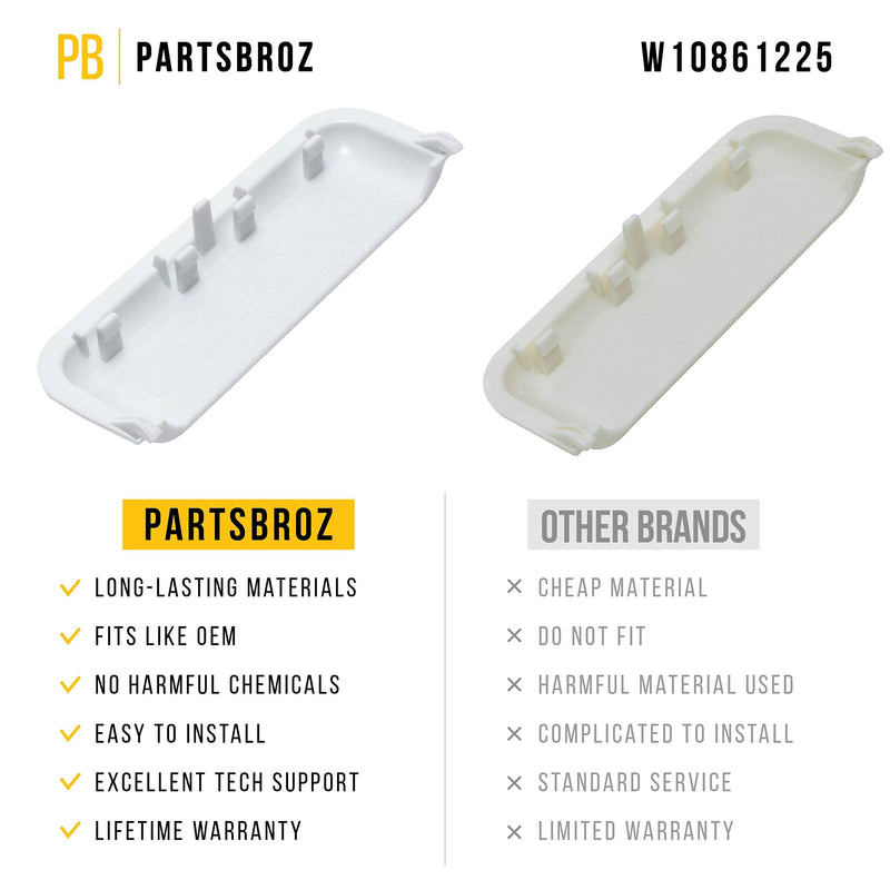 W10861225 Door Handle by PartsBroz - Compatible with Whirlpool Dryers - Replaces AP5999398, PS11731583, W10714516, W10861225VP