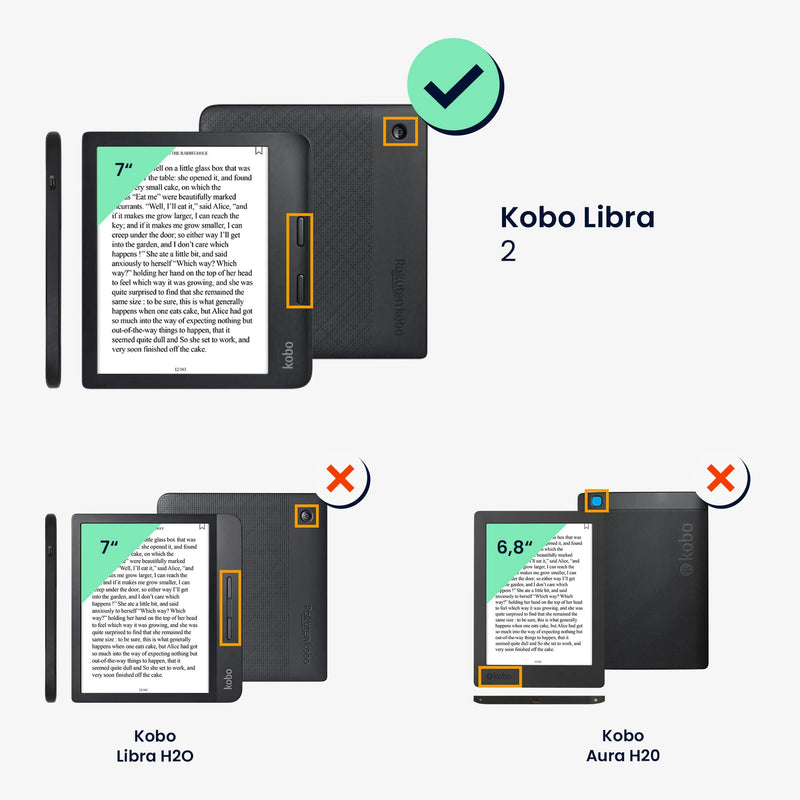 kwmobile Origami Case Compatible with Kobo Libra 2 - Case Slim Premium PU Leather Cover with Stand - Cosmic Nature Blue/Grey/Black Cosmic Nature 04-22-01