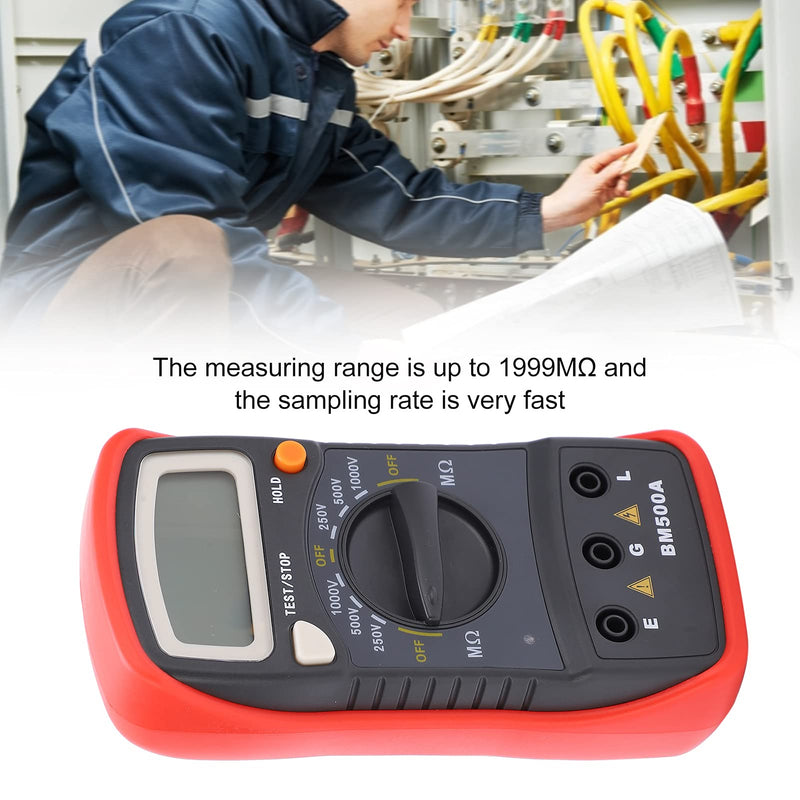 Insulation Resistance Tester, Digital Megaohmmeter for Maintenance, Testing and Inspection, 250V, 500V, 1000V