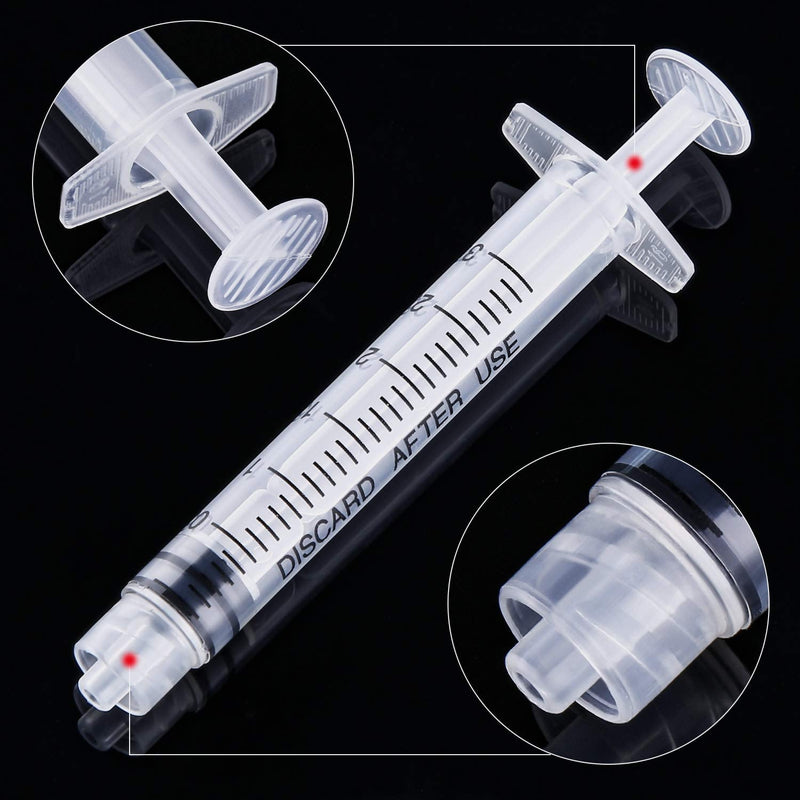 20 Pack Plastic Syringe Luer Lock with Measurement, No Needle (3 ML)