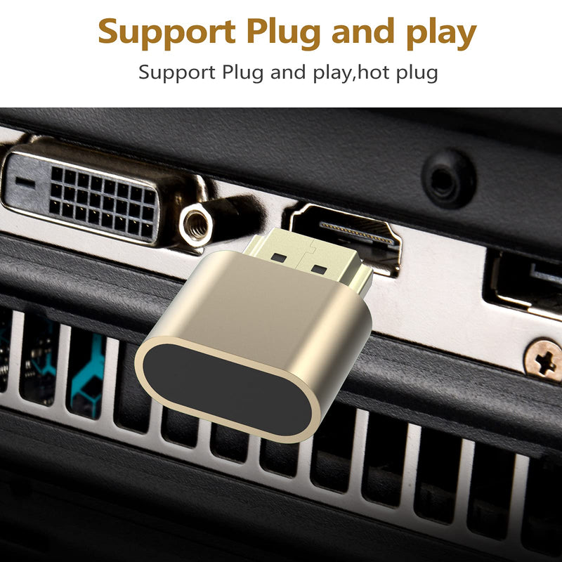 4K HDMI Dummy Plug,High Resolution Virtual Monitor Display Emulator,3840x2160@60Hz Adapter for Ethereum ETH ZEC BTC Mining, Compatible with Windows Mac OSX - 3 PC 0.79*0.12*0.67 in