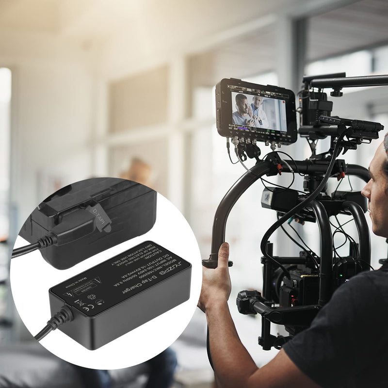 JYJZPB D-Tap Quick Charger for V-Mount/V Lock/Gold Mount Battery Charger, Compatible for Sony BP-U65 BP-U68 HDW-800P HDW-F900R PDW-680 PDW-850 DSR-650PProfessional Video Camcorder [Output: 16.8V 2A]