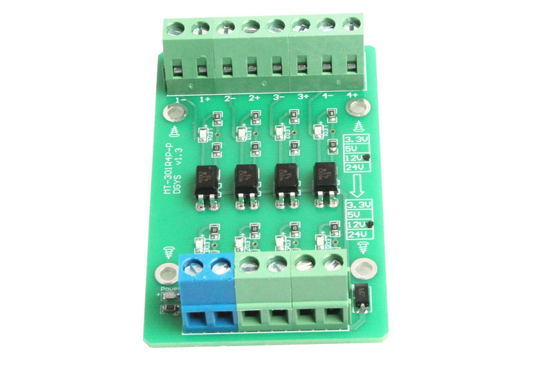 NOYITO 4-Channel Optocoupler Photoelectric Isolator Module Level Voltage Converter Module PLC Signal Converter Module PNP NPN to NPN (24V to 3.3V) 24V to 3.3V