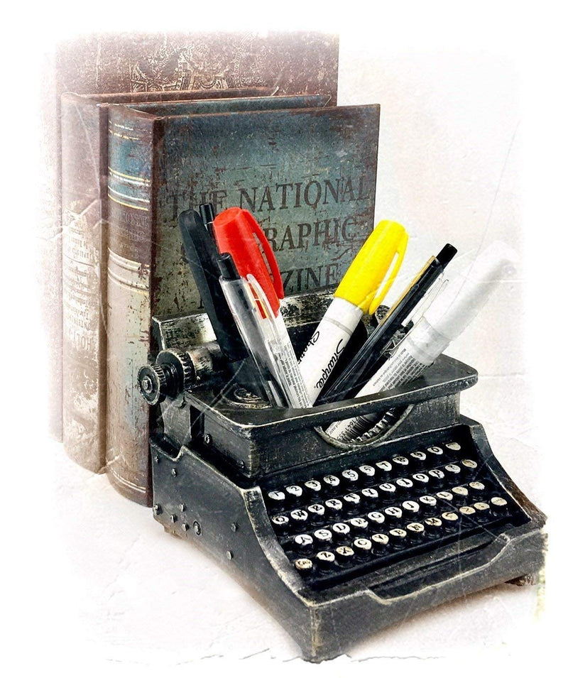 Bellaa 21413 Typewriter Pencil Cup Pen Holder Desk Organizer Ideal Gift Writer Creative Office Classroom Home