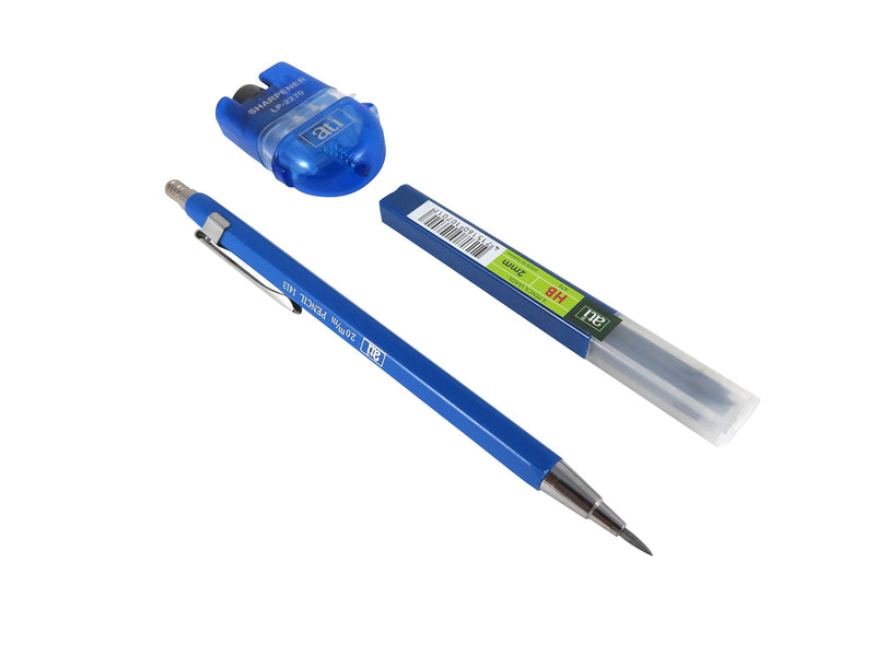 Bundle Pair 2 each Taytools 504021 2.0 mm Mechanical Pencils with 12 each HB Leads and Pointer/Sharpener