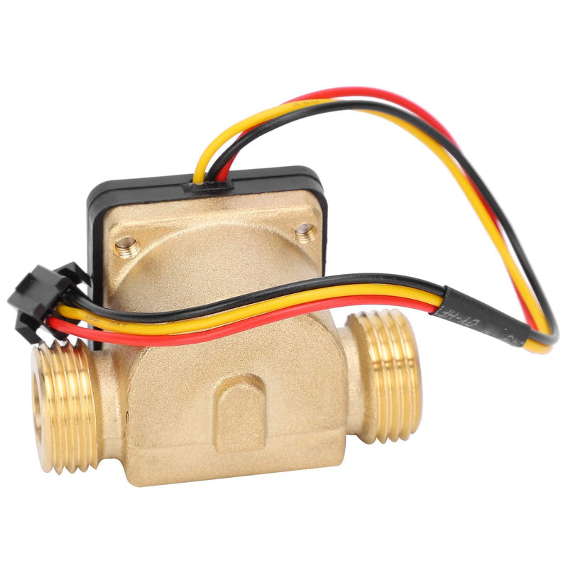 Water Flow Sensor Meter G1/2" DC 3-24V Brass Hall Flow Meter High Temperature Resistant for Water Heater Water Dispenser