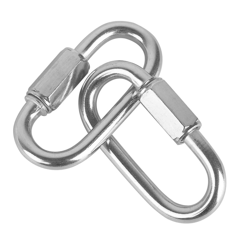 2 Packs Quick Link M12 12mm Stainless Steel Chain Connector by KINJOEK, Heavy Duty D Shape Locking Looks for Carabiner, Hammock, Camping and Outdoor Equipment, Max. Load 2497 Lb 2 Pack M12