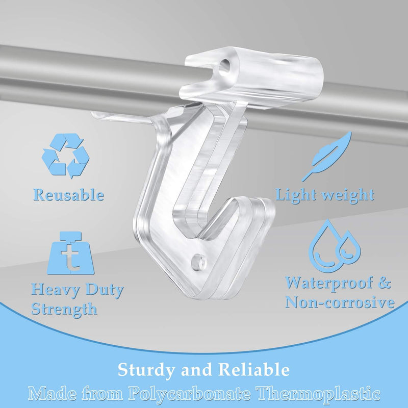 Clear Drop Ceiling Hooks Polycarbonate Ceiling Hanger T-Bar Track Clip Suspended Ceiling Hooks for Hanging Plants Office Signs Decorations (25) 25