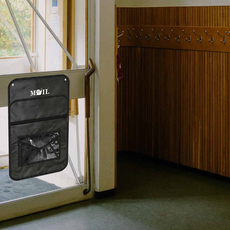 Mail Slot Catcher for Door, Mail Holder Indoor, Black Post Organizer Bag for Letterbox, Space Saving, No Tools and Screws Needed, Suitable for Home, Office, and Garage, Mother's Day Gift