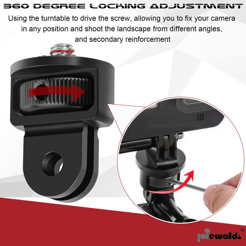 Tripod Mount Adapter,Aluminum Mount Adapter,2pcs ¼-20 Conversion Adapter for Tripod Adapter Mount,Suitable for GoPro Hero/ Insta360 X3/ Sjcam/Action Camera and Other Standard 1/4 inch Accessories