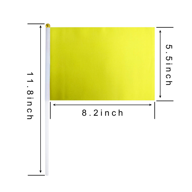 Consummate 25 Pack Solid Yellow Flag Small Mini Plain Yellow DIY Flags On Stick,Party Decorations for Parades,Grand Opening,Kids Birthday,Party Events Celebration