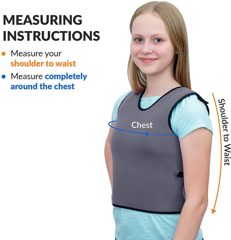 Special Supplies Sensory Compression Vest Deep Pressure Comfort for Autism, Hyperactivity, Mood Processing Disorders, Breathable, Form-Fitting, Kids and Adults (Gray, Small 17x30 inches) Gray Small (Pack of 1)